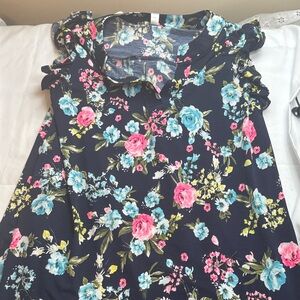 Scarlett Floral Blouse - Black, Pink, Blue NWT